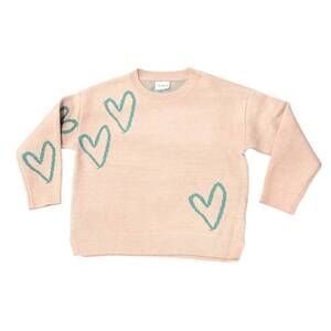 NEW TENLY girl's boxy hearts sweater in pink